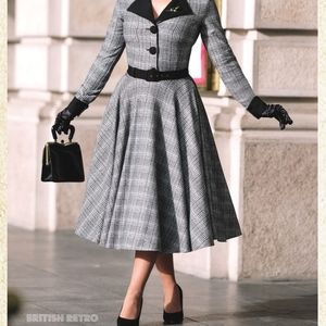 Brand-new British Retro Tallulah Check Full Circle Vintage Pinup Dress U…